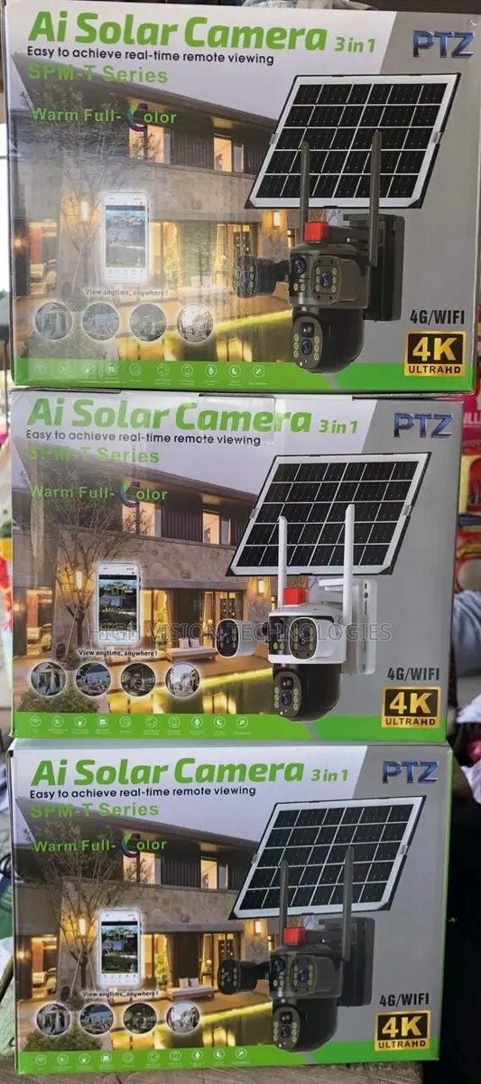 3 Lens 4G Solar Camera 4K Picture Quality, Stable App · Photo 1