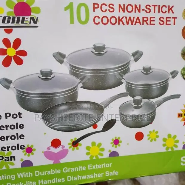 10pcs Non Stick Cookware Set 480gh · Photo 1