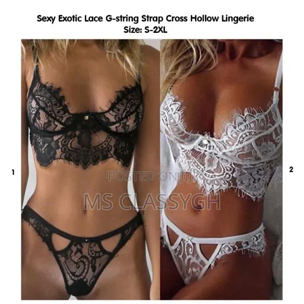 Lingerie Sexy Underwear Hollow Eyelashes Lace Bra and Panty · Photo 1