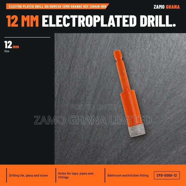 Electro Plated Drill 50/60Mesh 12Mm Orange Ref.120418-00 - EPD-5060-12 · Photo 1