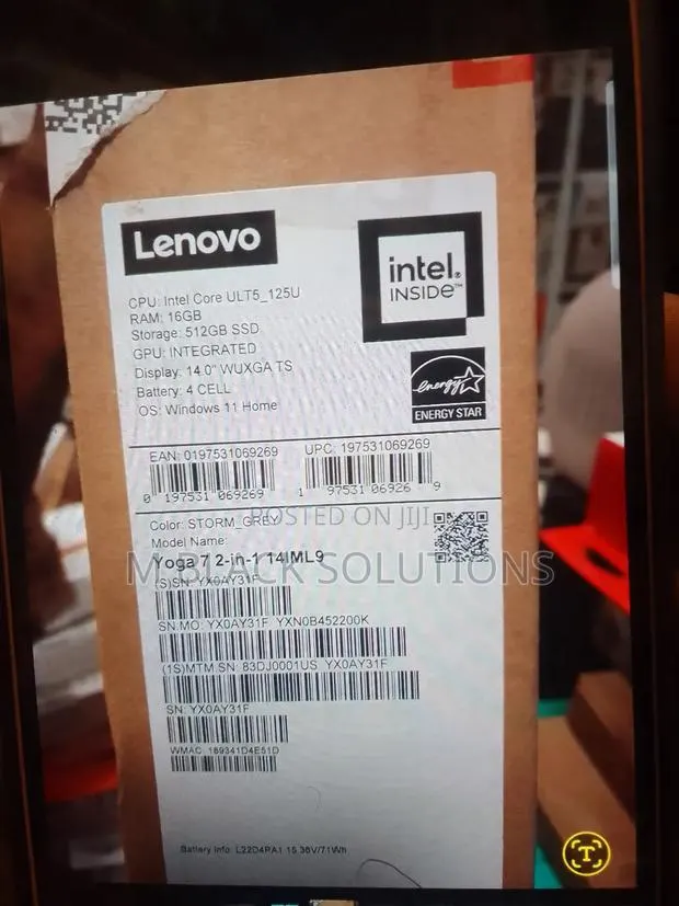 New Laptop Lenovo Yoga 7i 16GB Intel Core Ultra 5 SSD 512GB · Photo 1