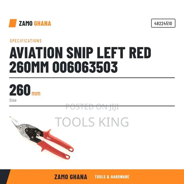 Aviation Snip Left Red 260Mm - · Photo 1