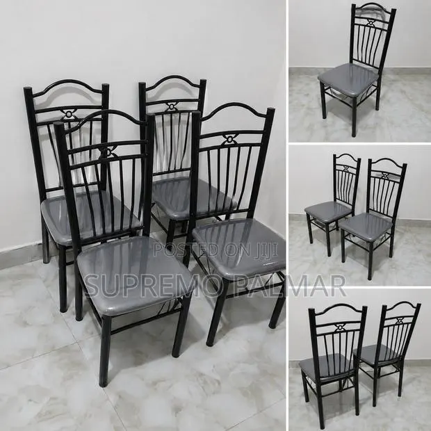 Modern Metal Dining Chairs With Cushioned Seats –Kitchen Dining Room · Photo 1