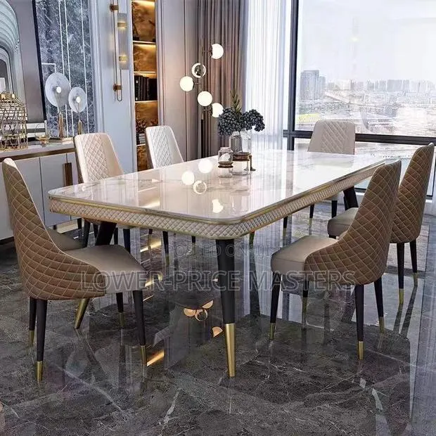 6 Chairs Luxurious Marble Dining Table · Photo 1