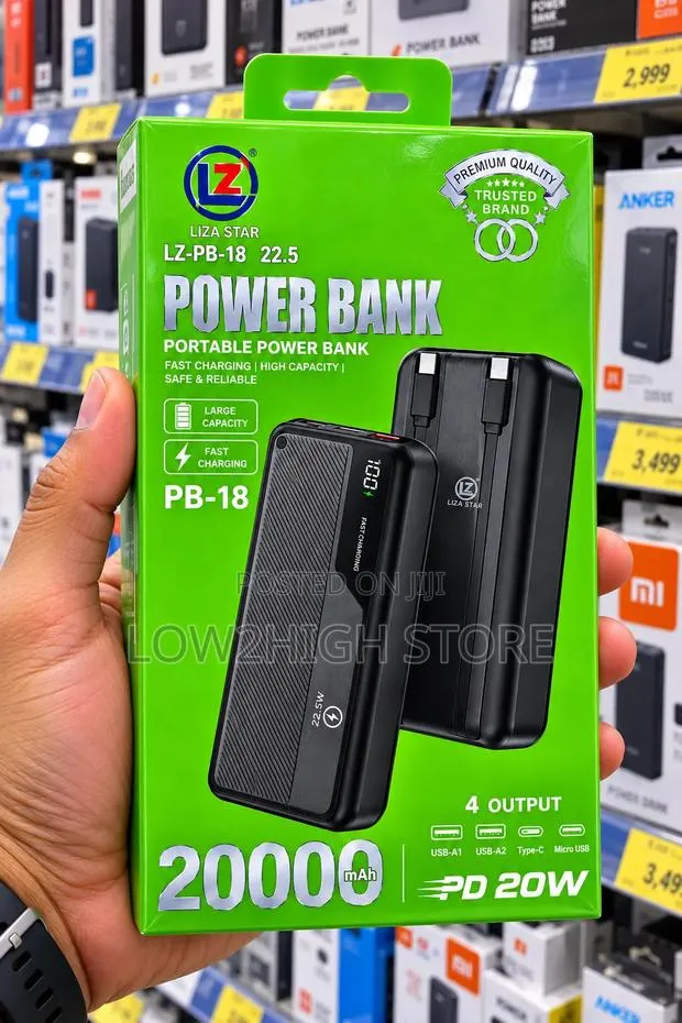 Liza Star LZ-PB-18 20,000mAh 22.5W Fast-Charging Power Bank - Low2High · Photo 1