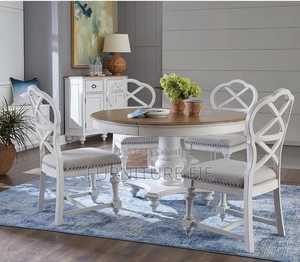 Mandeville 5pc Dining Set(Round Table 4x-Back Chairs)Macys · Photo 1