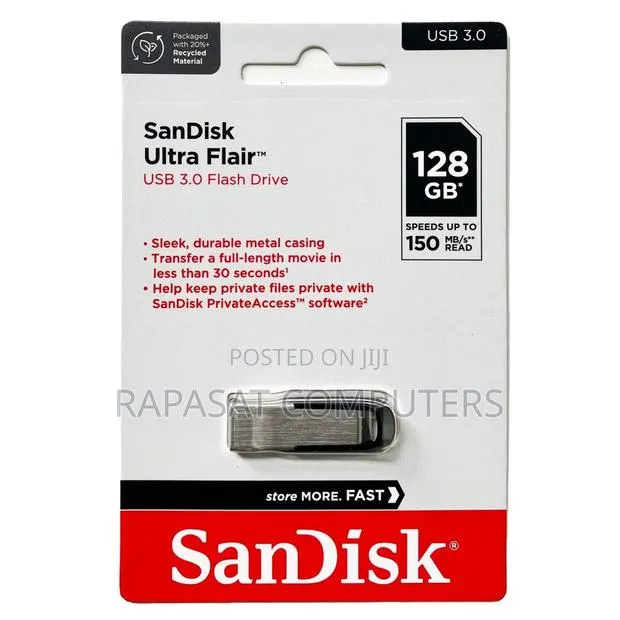 SanDisk 128Gb Ultra Flair USB 3.0 150Mb/S Flash Drive · Photo 1
