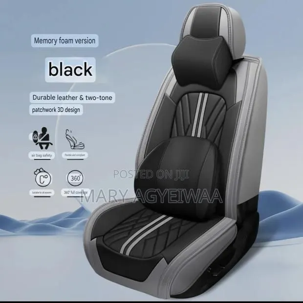 Luxury Leather 5-Seater Car Seat Covers + Memory Foam Cushions · Photo 1