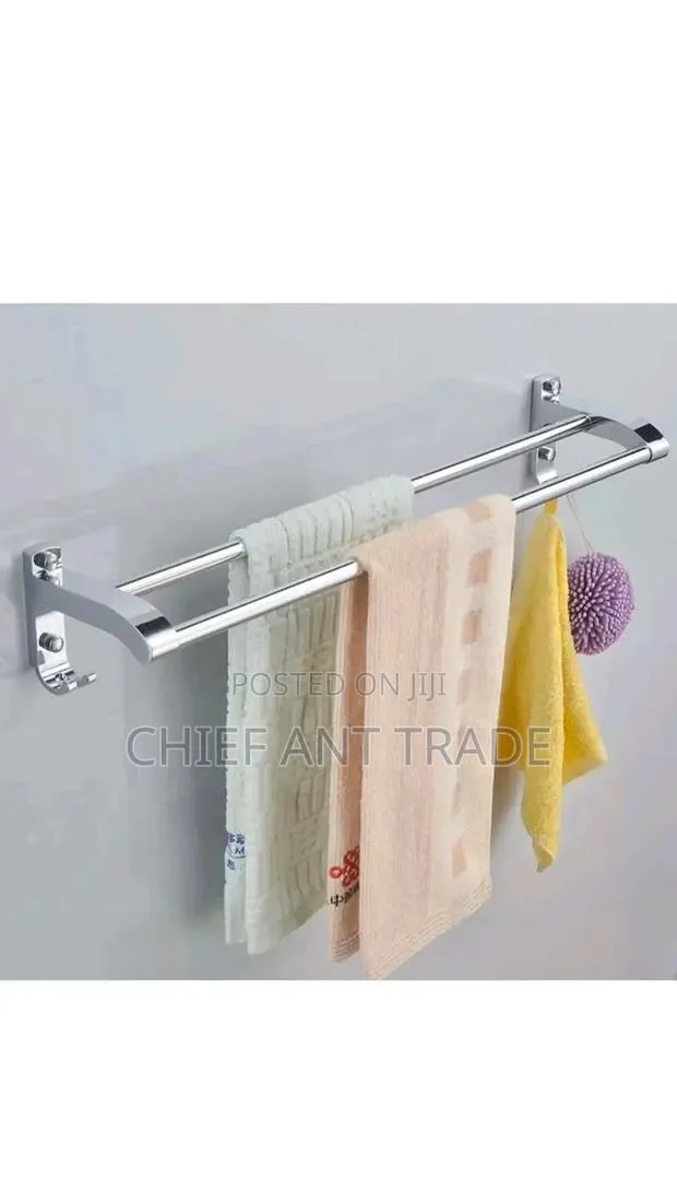 Double Towel Rack. Silver Towel Rail. Gj602s · Photo 2