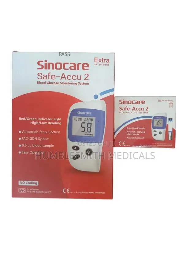 Sinocare Glucometer, Strips Blood Lancet · Photo 1