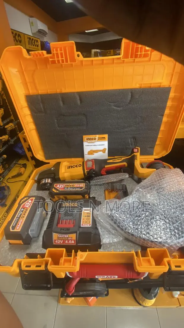 INGCO 9” Brushless Cordless Angle Grinder 42V (4.0Ah Battery) · Photo 2