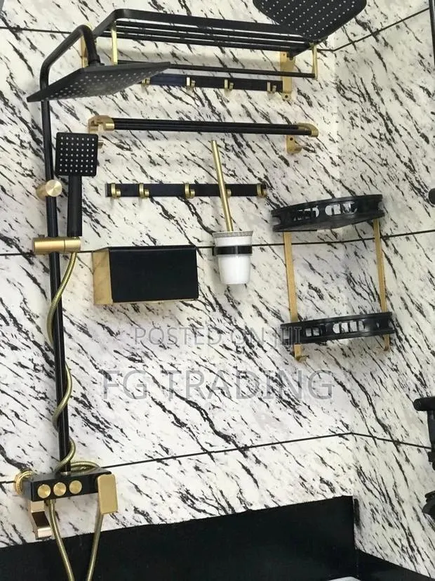 Black and Gold Shower Set - Bathroom Shower and Accessories · Photo 1