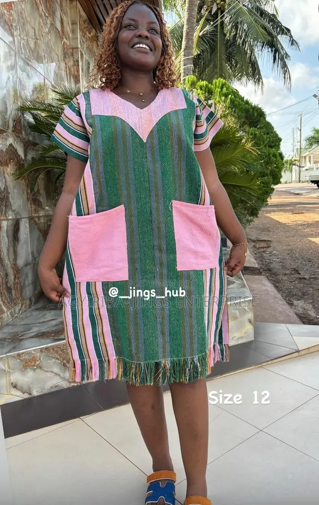 Green and Pink Smock Dress · Photo 1