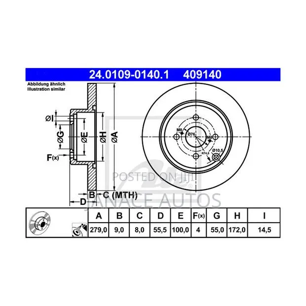 Toyota Corolla (_E12_) Mindex 1677 Rear Brake Disc · Photo 1