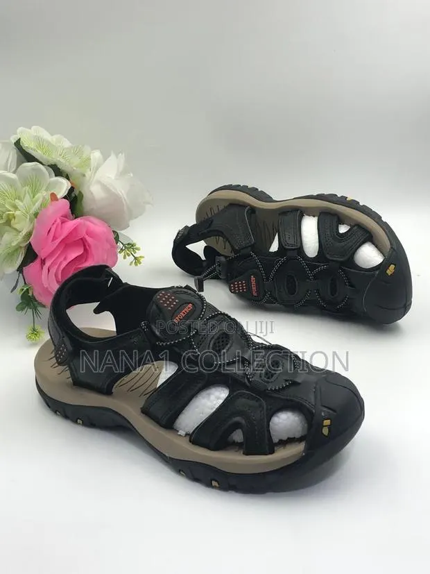 Black and Tan Closed - Toe Sport Hiking Sandals · Photo 1