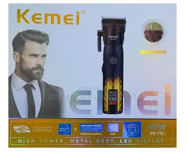 KM-1782 Shaver Metal Black DLC Blades 2 Turbo Speeds Up to 9000RPM · Photo 1