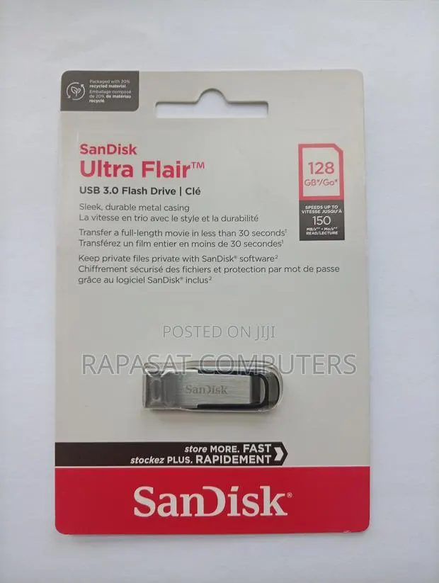 Sandisk Ultra Flair 128gb USB 3.0 150mb/S Flash Drive · Photo 1
