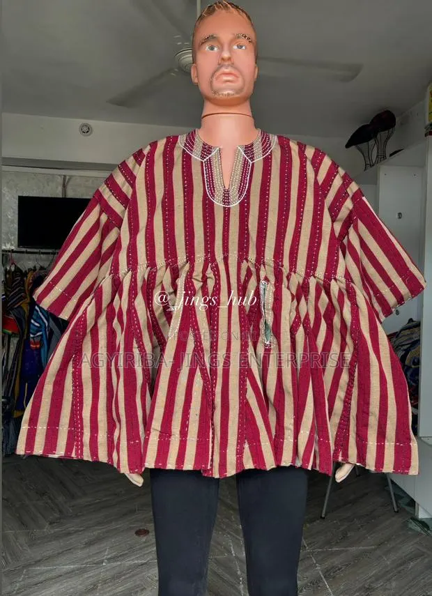 Cream and Wine Handwoven Smock · Photo 1