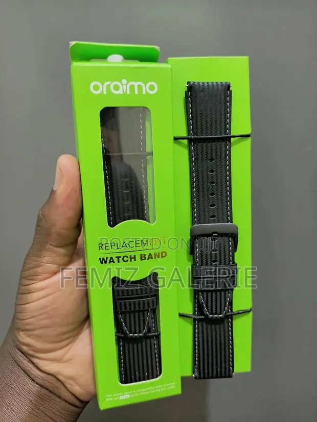 Oraimo Watch Strap 34 Cow Leather Carbon Fiber Pattern Strap · Photo 1