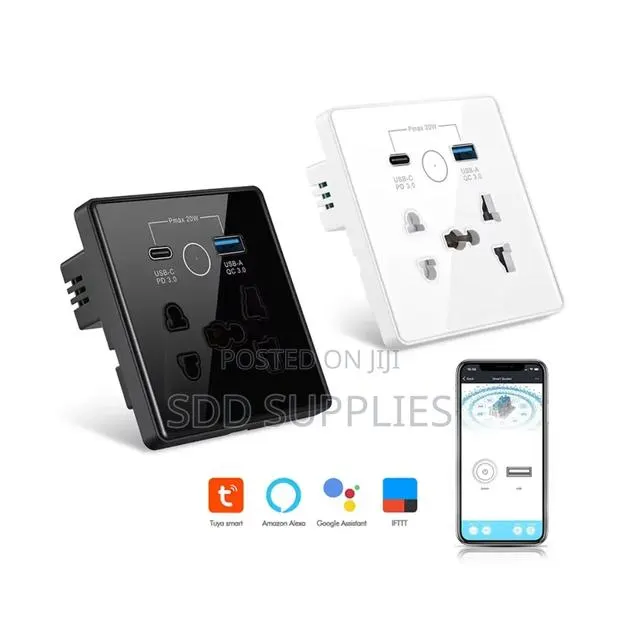 Single Universal Smart Wifi Socket With Usb and Type C Ports Alexa · Photo 1