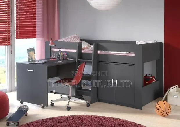 Cabin Bed With Wardrobe Storage Pull Out Desk · Photo 1
