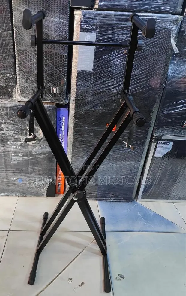 2-Tier, Double-Braced X-Style Adjustable Keyboard Stand. · Photo 1