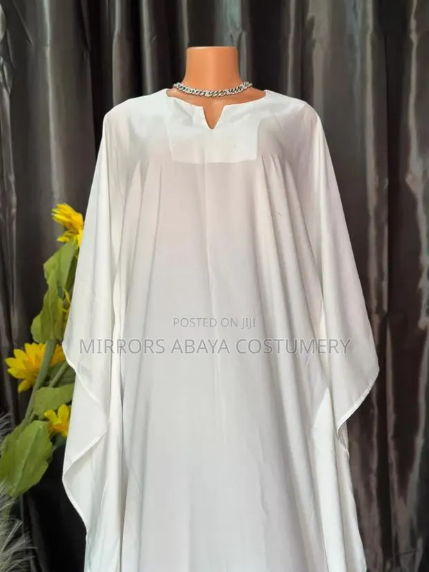 White Plain Bubu Kaftan Dress · Photo 1