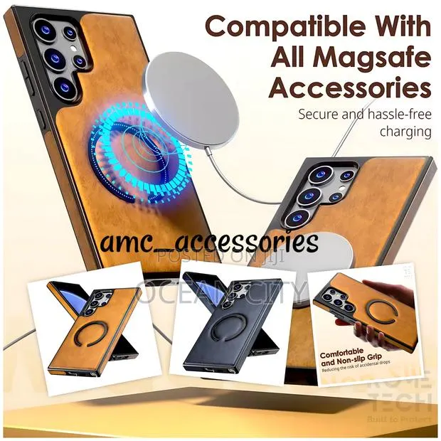 Magsafe Leather Case for S25, S24u, S23u, S22u Models · Photo 1