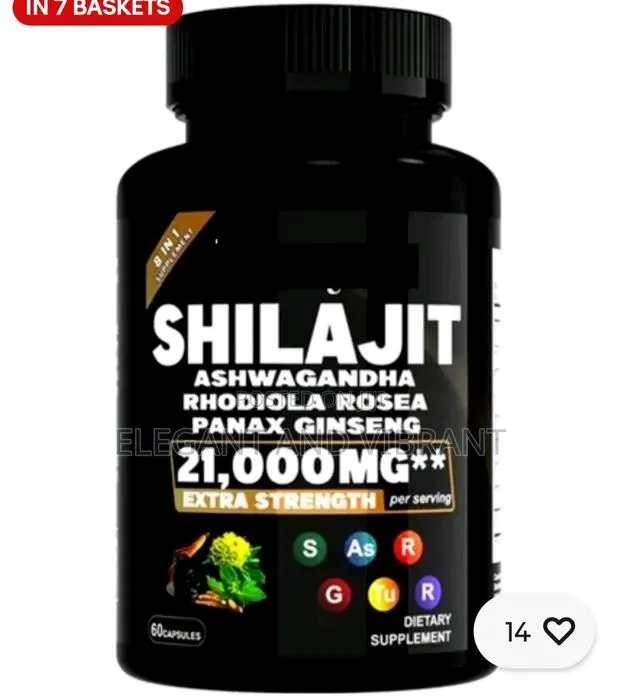 Shilajit 21,000mg 60Caps Asphaltum Naturally Fulvic Acid/Rhodiola · Photo 1