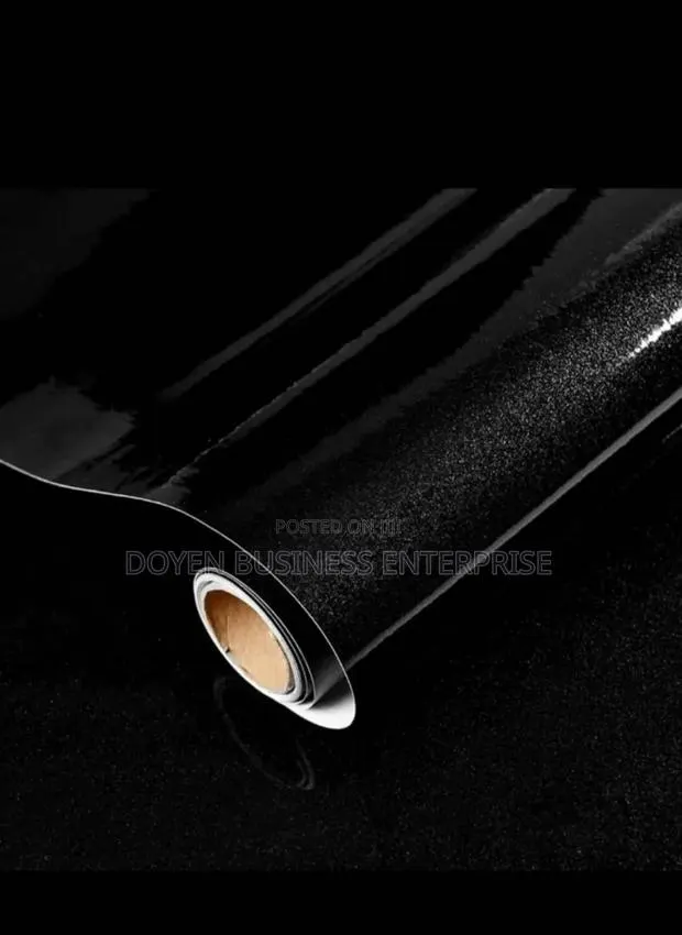 High Glossy Black With Shimmer Adhesive Sticker · Photo 1