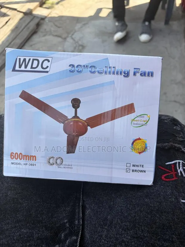 Brown Color WDC 36” Medium Blade Ceiling Fan · Photo 1