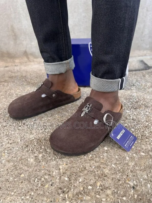 Chrome Hearts X Birkenstock Boston Clogs(Suede Coffee Brown) · Photo 1