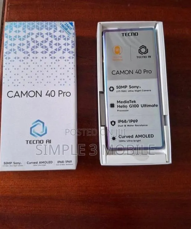 New Tecno Camon 40 Pro 5G 256 GB Purple · Photo 1