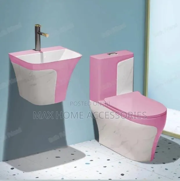 Pink Water Closet And Basin · Photo 1
