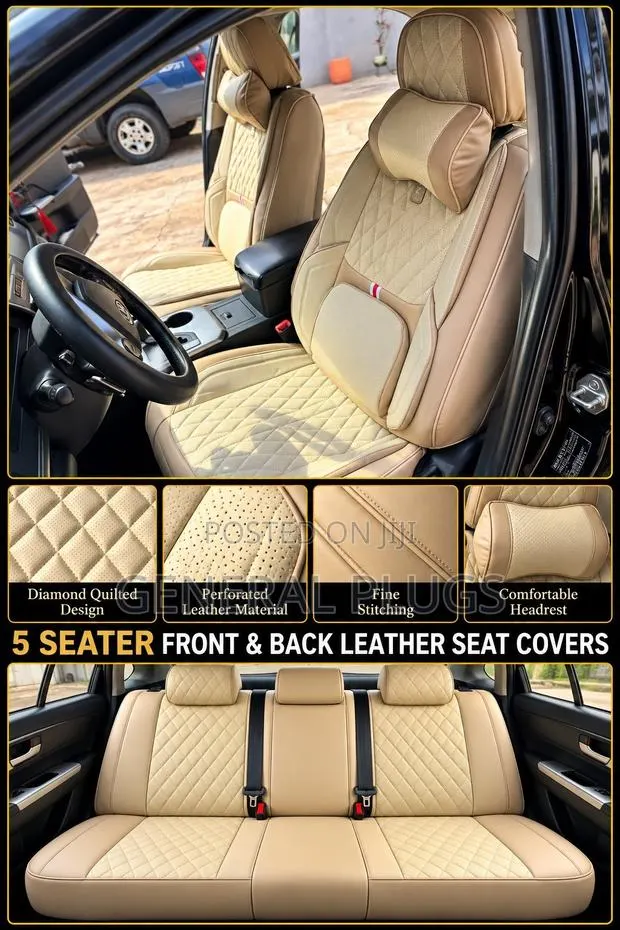 Modern Attractive 5 Seater Genuine Leather Front & Back Car Seat Cover · Photo 1