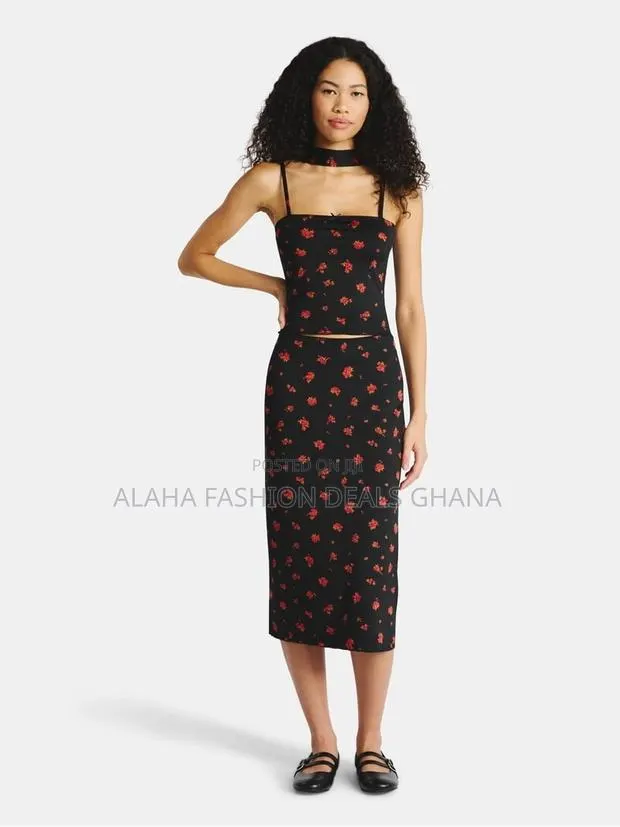 No Boundaries Cami and Midi Skirt With Scarf Set, 3-Piece, Women's · Photo 1