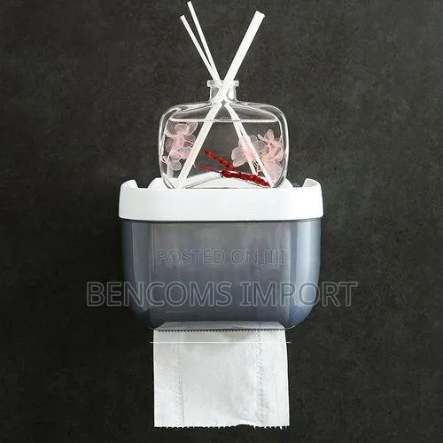 Wall Mounted Toilet Roll Holder - Black White · Photo 3
