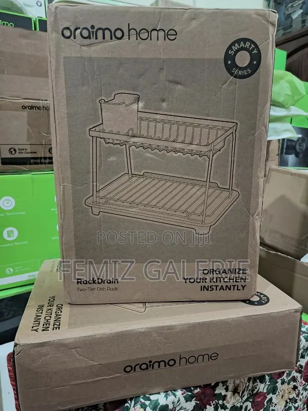 Oraimo Rackdrain Foldable Two-Tier Dish Rack With Guided Drainage · Photo 1