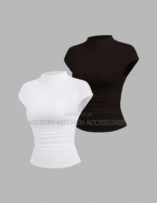 SHEIN Basic High Neck Tops · Photo 1