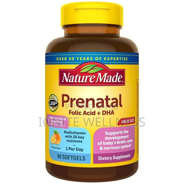 Nature Made Prenatal Folic Acid + DHA - 90 Softgels · Photo 1