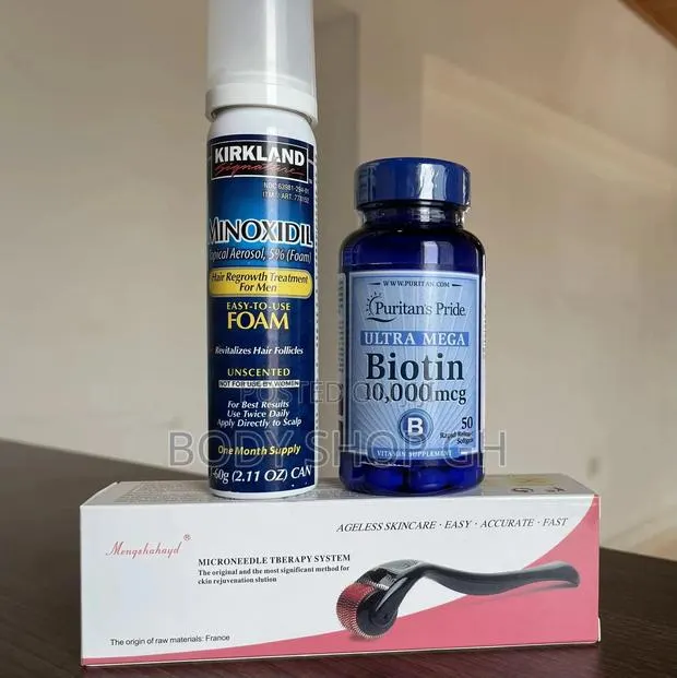 Kirkland Foam +Biotin +Derma Roller Combo(Hairline Treatment · Photo 1