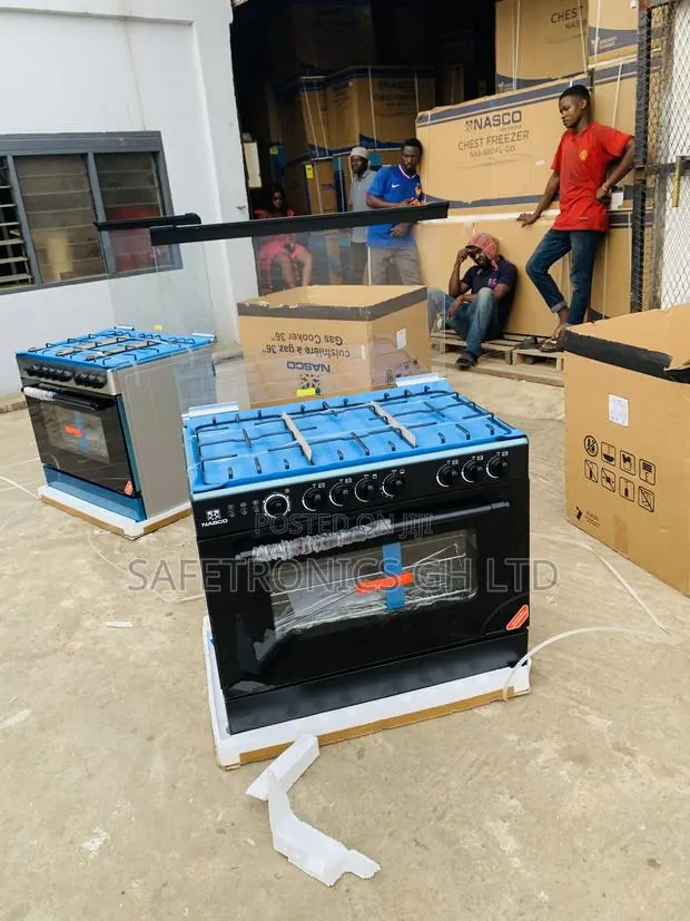 Order Unique Nasco 90×60 5 Burner Gas Cooker W/ Grill Black · Photo 1