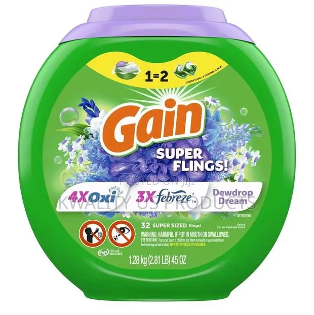 Gain Relaxed Super-Sized Flings Laundry Detergent - 32 Pacs - 1.28 Kg · Photo 1