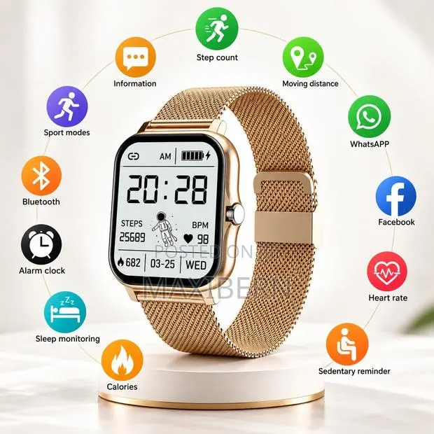 Besundy Smart Watch Bluetooth Calling Sports Watch – Gold · Photo 1