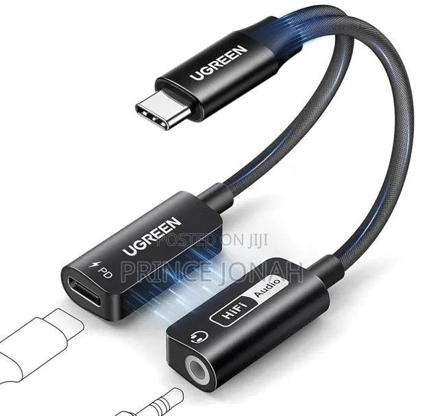 UGREEN USB C to 3.5mm Jack and Charger Adapter Magnetic PD 60W Hi-Res · Photo 1