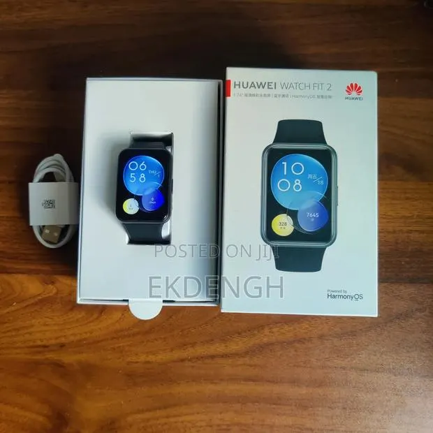Huawei Watch Fit 2 Black Colour With Orange Colouration on Screen