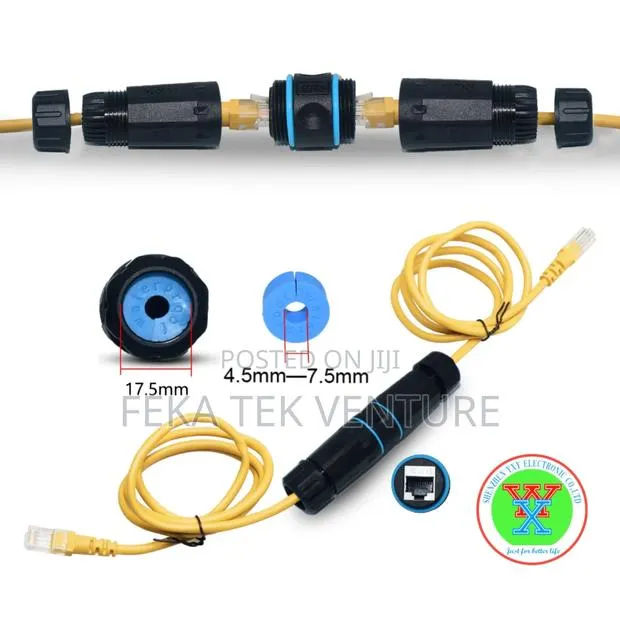 Waterproof RJ45 Female Coupling Cable Extension · Photo 1
