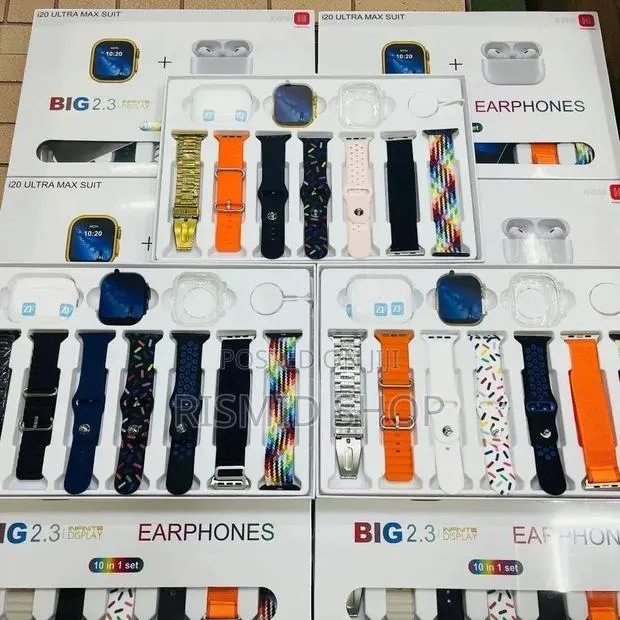 I20 Ultra MAX Suit(10 in 1 Set) SmartWatch + Aiir Pods Pro Watch(5614) · Photo 1