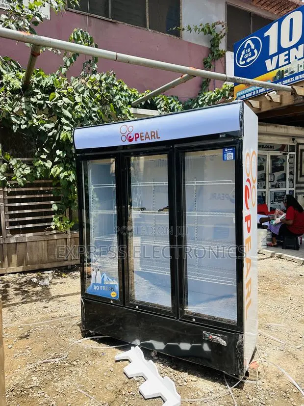 Lovely New White Three Door Pearl Display Fridge · Photo 1