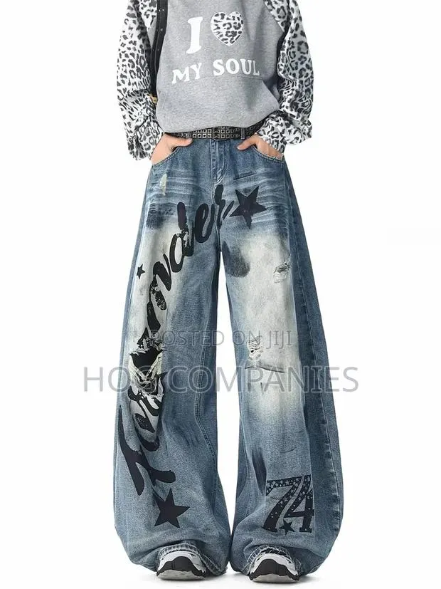 Ladies Baggy Jeans Trousers in Accra- Fast Delivery in 2hrs · Photo 1